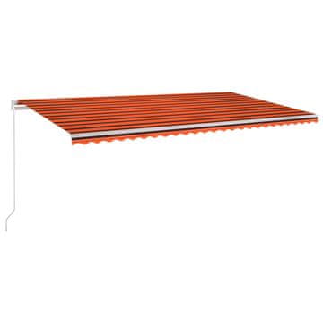 Vidaxl Ročno zložljiva tenda z LED lučmi 600x300 cm oranžna in rjava