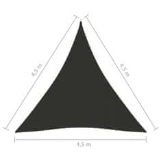 Vidaxl Senčno jadro oksford blago trikotno 4,5x4,5x4,5 m antracitno