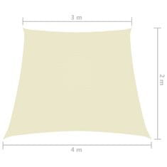 shumee Senčno jadro oksford blago trapez 3/4x2 m krem