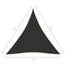 Vidaxl Senčno jadro oksford blago trikotno 3x3x3 m antracitno