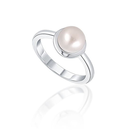 JwL Luxury Pearls Nežen srebrn prstan s pravim belim biserom JL0677