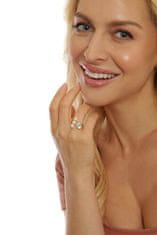 JwL Luxury Pearls Pozlačen prstan s pravimi biseri in kristalom JL0694