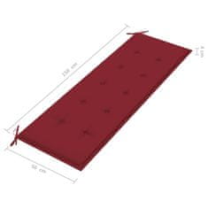 Vidaxl Blazina za vrtno klop vinsko rdeča 150x50x4 cm oxford tkanina
