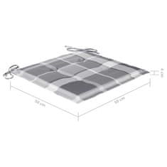 Vidaxl Blazine za vrtne stole 6 kosov sive karo 50x50x3 cm oxford