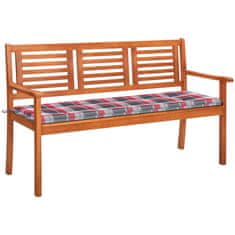 Vidaxl Vrtna klop za 3 osebe z blazino 150 cm trden evkaliptus