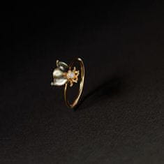 PDPAOLA Original pozlačen prstan s čudovito čebelico ZAZA Gold AN01-255 (Obseg 50 mm)