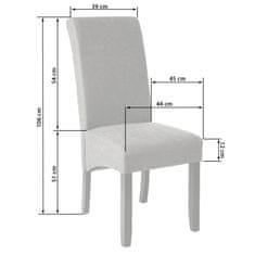 tectake 4 jedilni stoli z ergonomsko obliko sedežev Sivo marmorirano