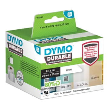 Dymo Durable nalepke za Label Writer 450, 1 kolut, 25 x 25 mm, bele (2112286)