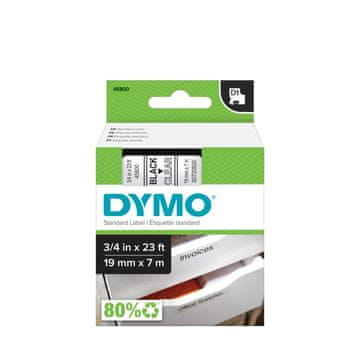 Dymo D1 trak 19mm, črna na prozorni, 45800 (S0720820)