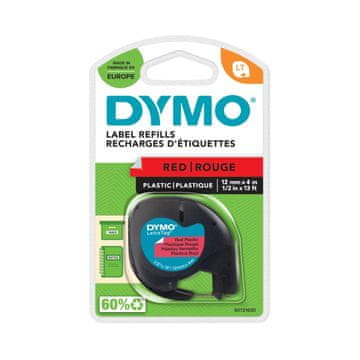 Dymo LT trak 12mm, črna na rdeči, 91203 (S0721630)