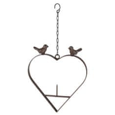 shumee HI Krmilnica za ptice, v obliki srca, 23,5 cm, rjava