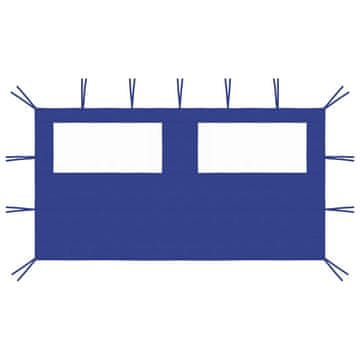 Vidaxl Stranica za paviljon z okni 4x2 m modra