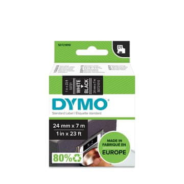 Dymo D1 trak 24mm, bela na črni, 53721 (S0721010)