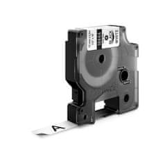 Dymo trak Rhino 12mm, črna na beli, vinil, 18444