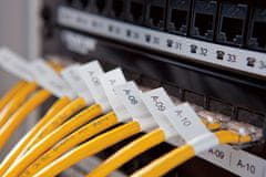 Dymo trak Rhino 12mm, črna na beli, vinil, 18444