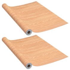 Vidaxl Samolepilne folije za vrata 2 kosa ahorn 210x90 cm PVC
