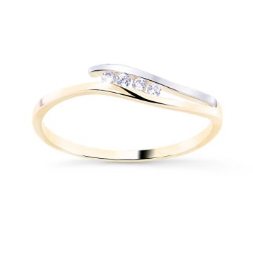 Cutie Diamonds Lep dvobarven zlati prstan z diamanti DZ8026-00-X-1