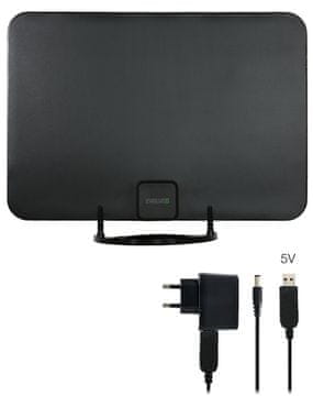 Evolveo Xany 2A, 230/5V, aktivna sobna antena FM/DAB+/DVB-T2, LTE,4G,5G filter