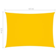 Vidaxl Senčno jadro oksford blago pravokotno 2,5x4,5 m rumeno