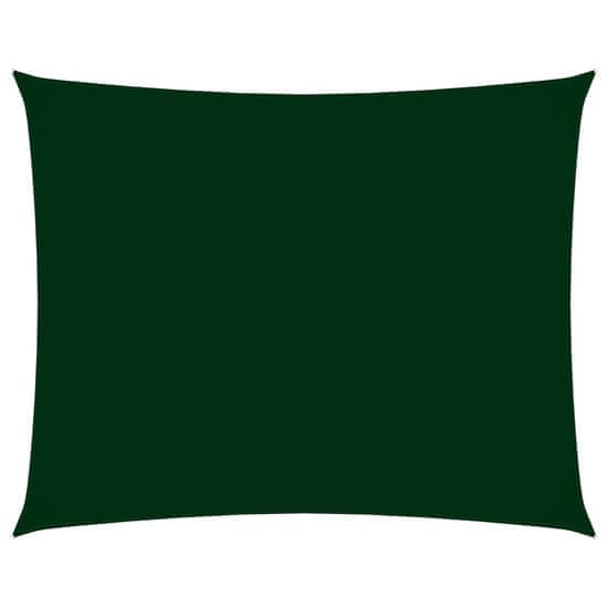 Vidaxl Senčno jadro oksford blago pravokotno 3,5x5 m temno zeleno