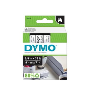 Dymo D1 trak 9mm, črna na prozorni, 409100 (S0720670)