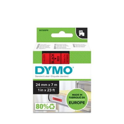   Dymo D1 trak, 24 mm x 7 m, črna/rdeča 