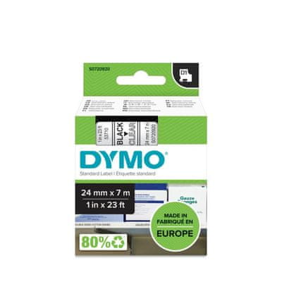   Dymo D1 53710 trak, 24 mm x 7 m, črna/prozorna 