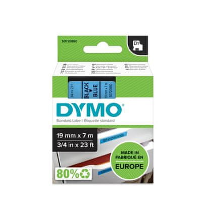   Dymo D1 45806 trak, 19 mm x 7 m, črna/modra 