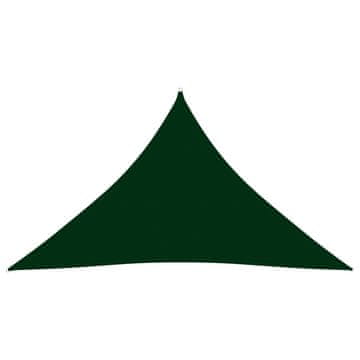 Vidaxl Senčno jadro oksford blago trikotno 3,5x3,5x4,9 m temno zeleno