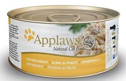 Applaws mokra hrana za mačke, piščančja prsa, 24 x 70 g