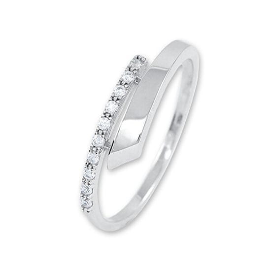 Brilio Nežen ženski prstan iz belega zlata s kristali 229 001 00857 07