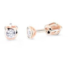 Cutie Diamonds Minimalistični uhani iz roza zlata z diamanti DZ8007-30-00-X-4
