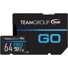 TeamGroup Go microSDXC spominska kartica, 64 GB, U3 + SD adapter