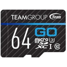 TeamGroup Go microSDXC spominska kartica, 64 GB, U3 + SD adapter