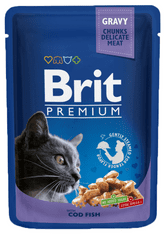 Brit Premium mokra hrana za mačke, polenovka, 100 g, 24 kos