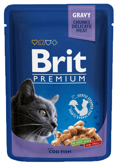 Brit Premium mokra hrana za mačke, polenovka, 100 g, 24 kos