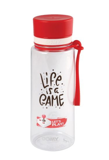 Domy steklenička, 0,6 L, BPA free, rdeča