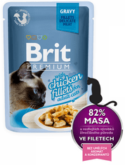 Brit Premium mokra hrana za odrasle mačke, piščanec v omaki, 85 g, 24 kos