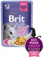 Brit Premium fileji piščanca v želeju, za mačke, 85 g, 24 kos