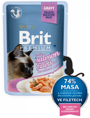 Brit Premium fileji lososa v želeju, za sterilizirane mačke, 85 g, 24 kos