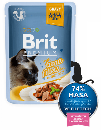 Brit Premium fileji tune v želeju, za mačke, 85 g, 24 kos