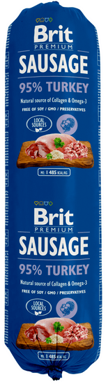 Brit salama za pse Sausage, puran, 12 x 800 g