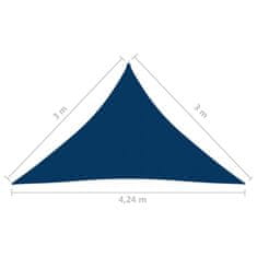 Vidaxl Senčno jadro oksford blago trikotno 3x3x4,24 m modro