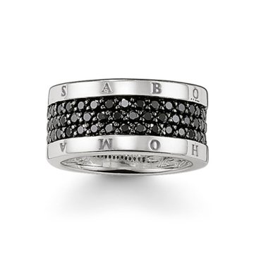 Thomas Sabo Moški prstan iz srebra, črn, 925 srebra / cirkonija