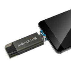 Blitzwolf BW-CR1 čitalec kartic SD USB-C / USB-A, črna