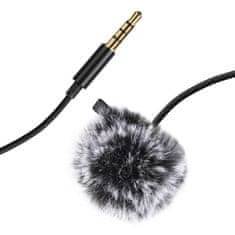 Puluz PU424 Lavalier mikrofon s sponko 3.5mm mini jack, 1.5m, črna