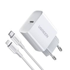 Ugreen CD137 USB-C polnilnik PD 20W, belo