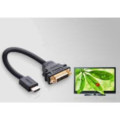 Ugreen adapter DVI 24+5 pin - HDMI F/M 22cm, črna