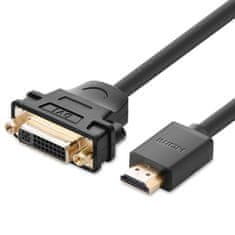 Ugreen adapter DVI 24+5 pin - HDMI F/M 22cm, črna