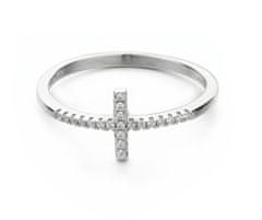MOISS Eleganten prstan iz srebra s križem R00020 (Obseg 58 mm)